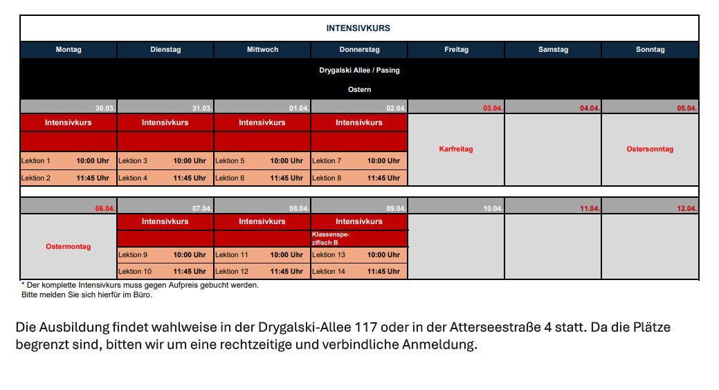 Intensivkurs Führerschein